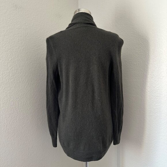 C By Bloomingdale's 2 Ply Cashmere Open Front Cardigan Greyish Brown Sz S - Picture 3 of 13